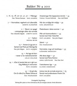 Innehållsförteckning 4/2011