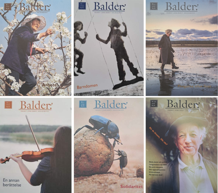 Sex nummer av tidskriften Balder.